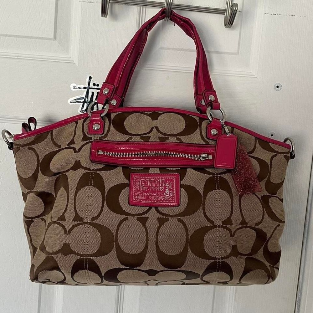 Y2K 2000s Coach Poppy Daisy Signature Cs Monogram Tote Shoulder bag / Handbag